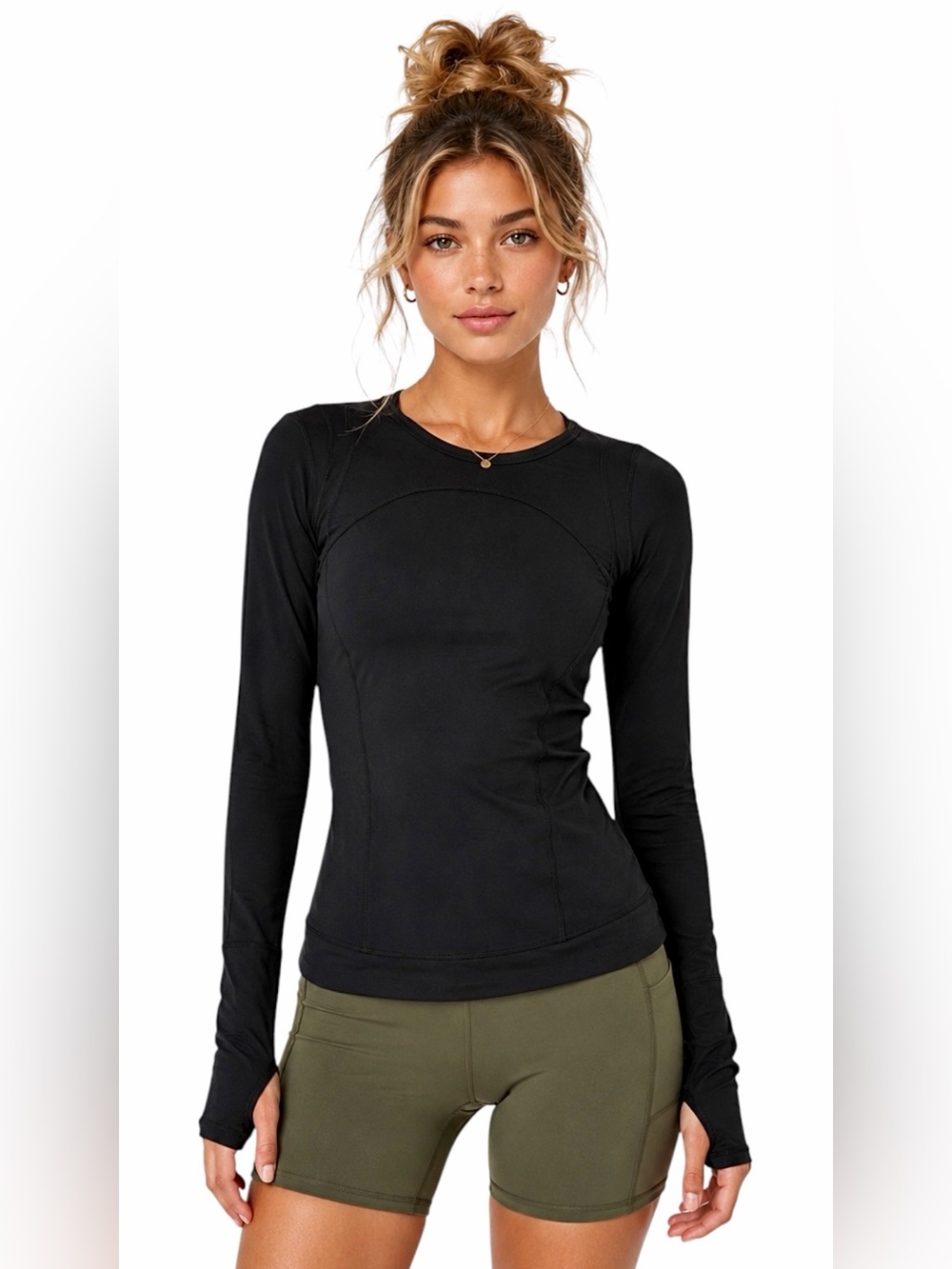 NWT – Lululemon – Running Top – Cypress Kiss Long Sleeve – Black – Sz. 8